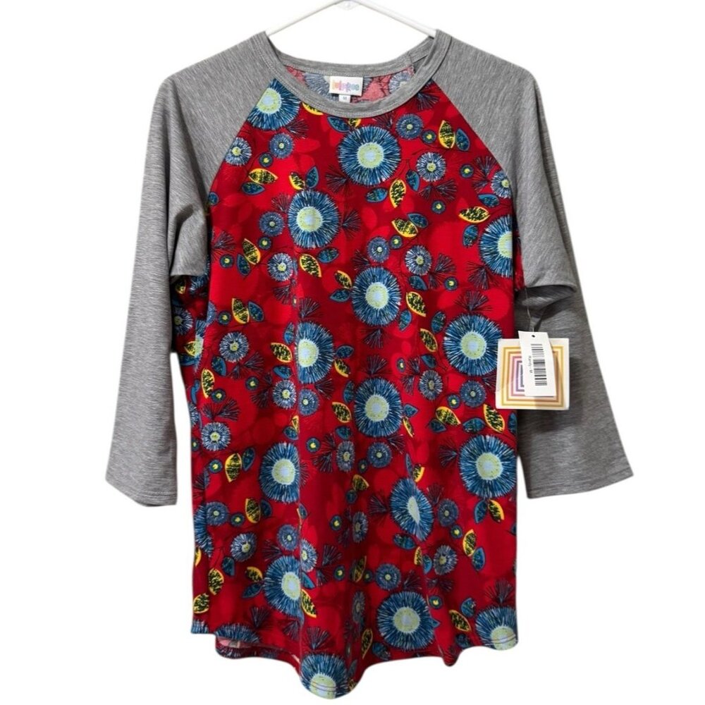 LULAROE Randy‎ Shirt 3/4 Sleeve Colorful Cottagecore Loungewear Size Medium NWT